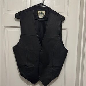 Vintage Timber Trail Black Leather and Nylon Suit Vest Size Medium